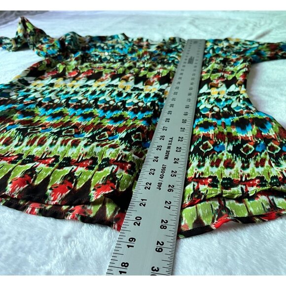 Ariat Womens Multicolor Abstract 3/4 Sleeve Tunic Top Small Lightweight Boho - Picture 7 of 8